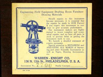 The Warren Knight Co. label in the lid.