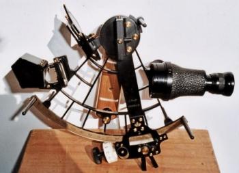 A 27 years older C. Plath sextant with its original pentagon prism attachment.