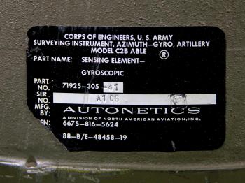 The U.S. Army Corps of Engineers label on the gyro.