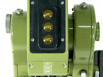 The surveyor end of the DI4 with power (OFF), TEST and DISTance measuring buttons.
