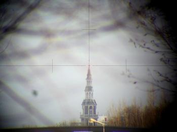 The erected view through the telescope of the Wild T2 mod.