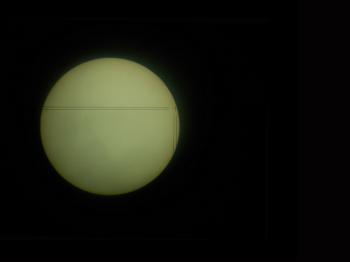 The sun just passed the double vertical cross-hairs using the Leica/SwissOptic GVO13.