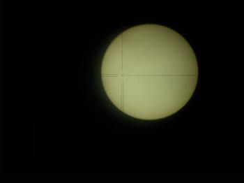 The sun through the Leica/SwissOptic GVO13 more than a minute later.
