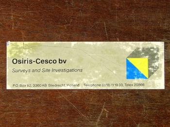 The Osiris-Cesco label on the box.
