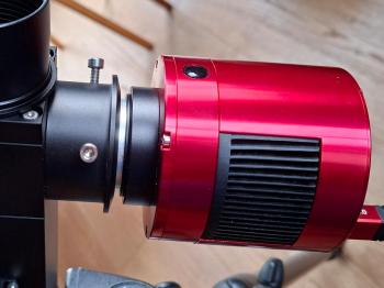 The low-profile adapter that holds the guide-camera to the guiding module of the MLAstro SHG700.