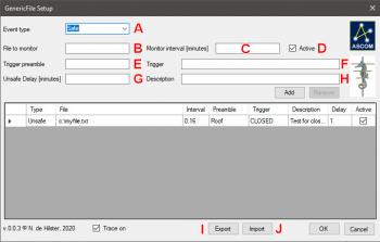 The various settings for the ASCOM Generic File SafetyMonitor Driver.