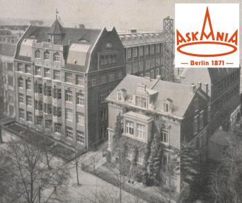The Askania Bambergwerk in Berlin (1931 brochure with inset of the modern logo).
