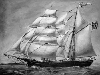 Painting of the brig Mary Stewart (collection The Mariners' Museum, Newport News, Virginia, USA).