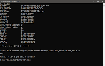FITSalize after a succesfull run at the command-line.