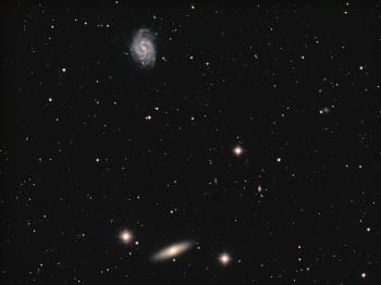 NGC 4526 (bottom) and NGC 4535 as imaged with the SkyWatcher Esprit 150ED in April 2026.