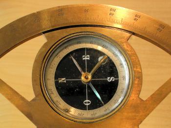 Detail of the instrument showing the compass.