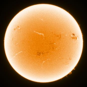 The Sun imaged in H-alpha on 8 February 2026 @ 11:42UTC using Lunt LS80THA and ASI1600MM Pro Cool.