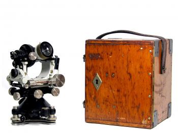 The 1924 Carl Zeiss Th1 optical theodolite.